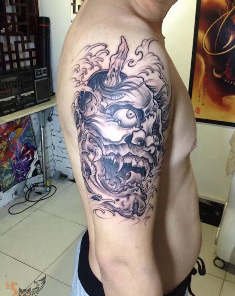 般若纹身图片_雨墨刺青宜兴无锡.常州手臂鬼神宗教传统写实清新纹身图案