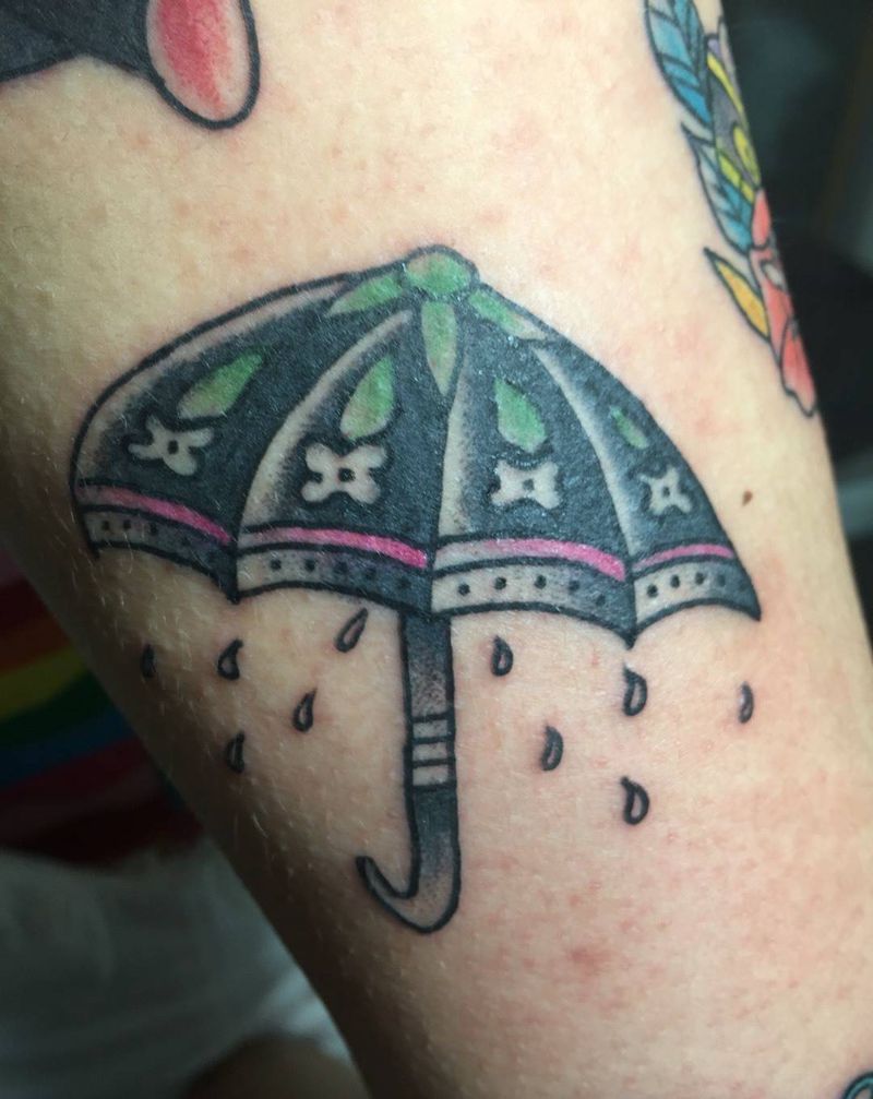 雨伞纹身图片_成品欧美纹身图案