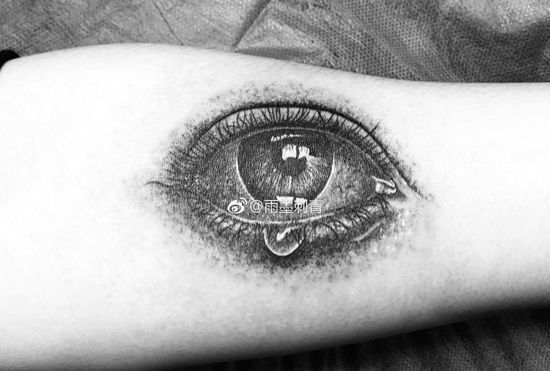 眼纹身图片_手臂手部欧美写实新传统纹身图案