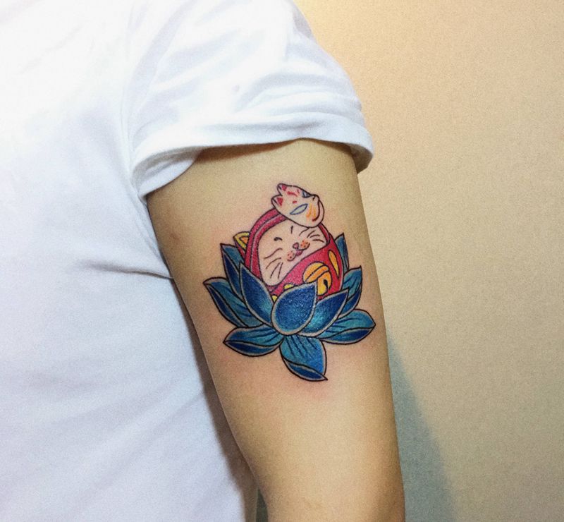 达摩纹身图片_手臂纹身图案