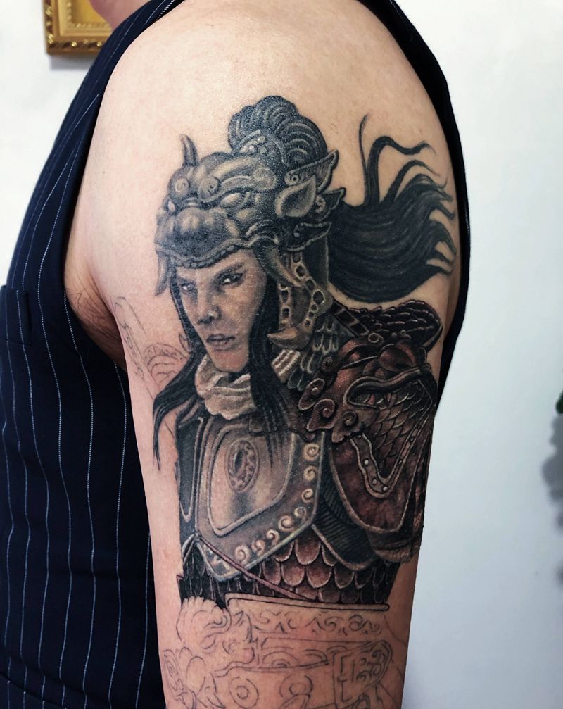 赵云 之二半成品纹身图片_手臂欧美写实纹身图案