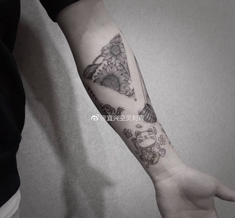 拼图纹身图片_手臂纹身图案