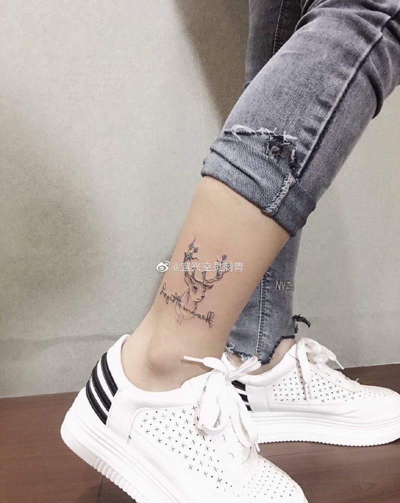 小清新纹身图片_脚部纹身图案