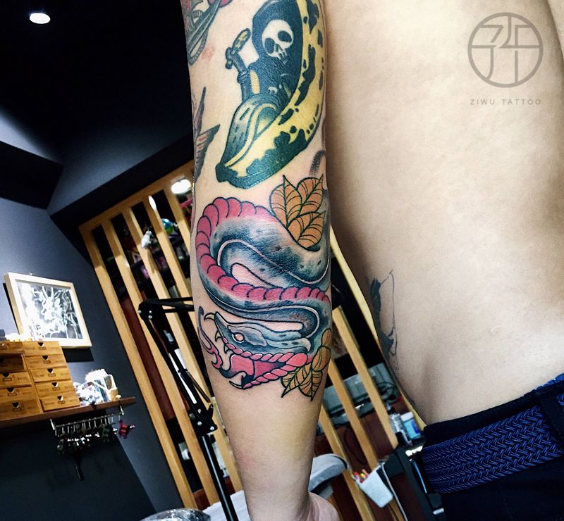 蛇纹身图片_手臂纹身图案