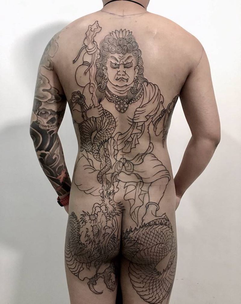 不动明王（未完成）纹身图片_背部纹身图案