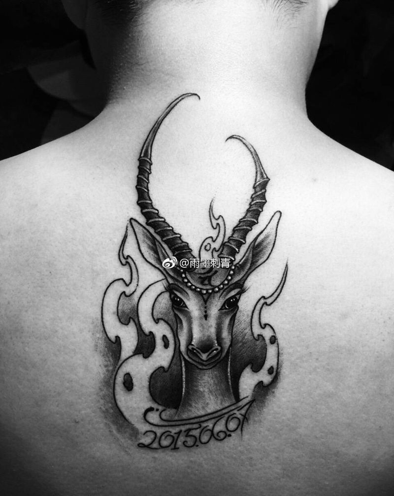 羊纹身图片