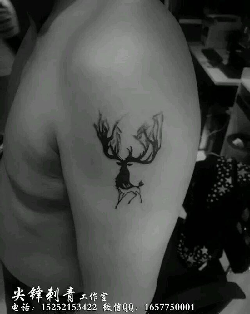 麋鹿纹身图片
