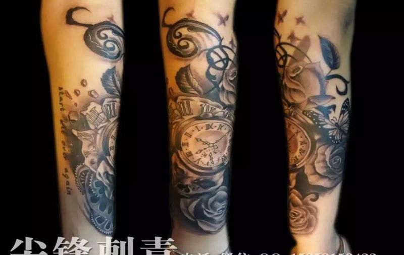 花小臂纹身图片