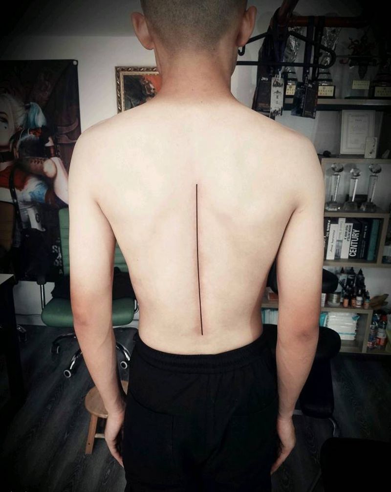 线纹身图片_背部纹身图案