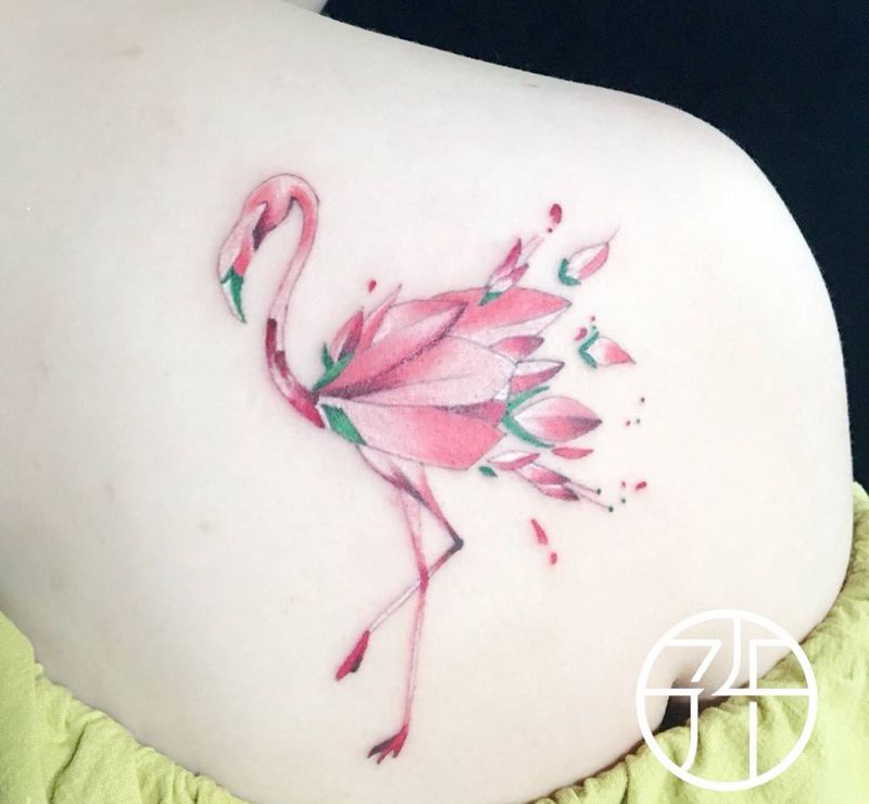 火烈鸟纹身图片