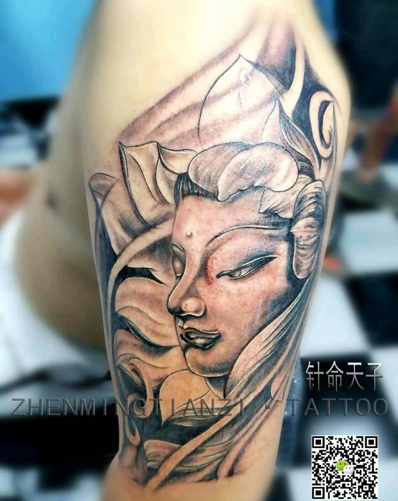 观音莲花 三个小时纹身图片