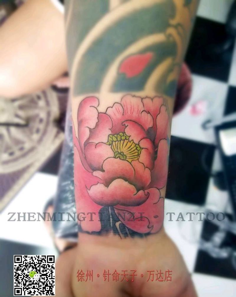 牡丹一朵纹身图片