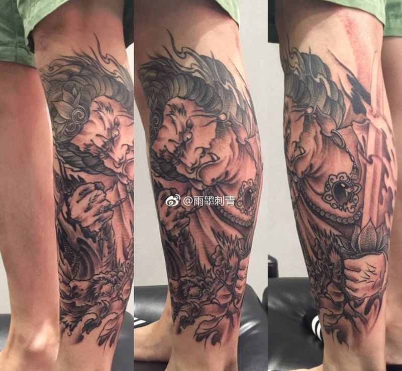 不动明王纹身图片