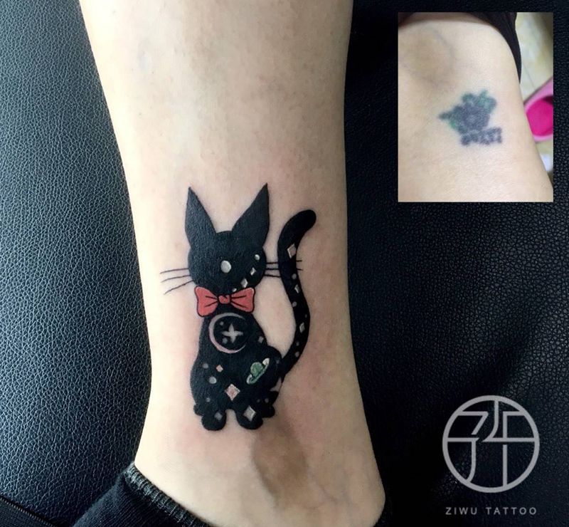 猫（遮盖）纹身图片
