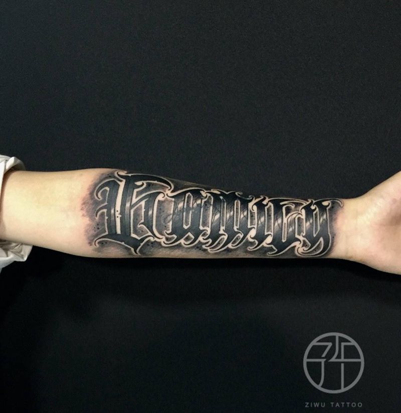 花体字纹身图片