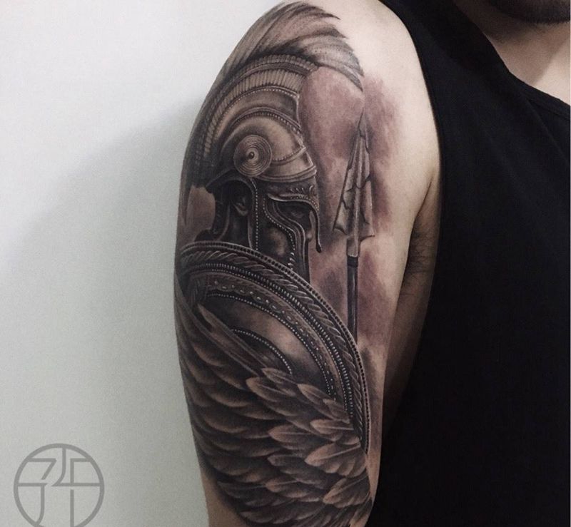 写实斯巴达纹身图片