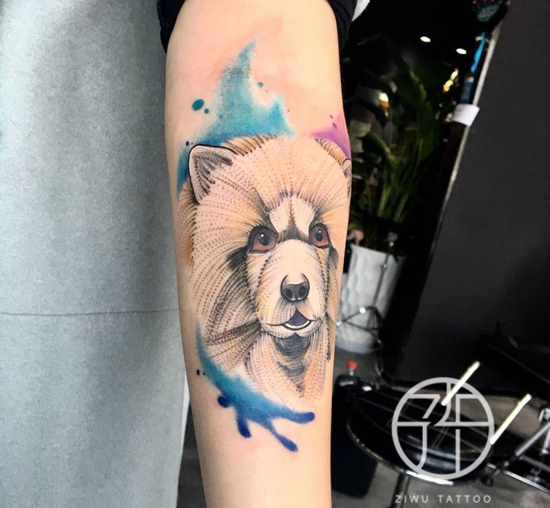 客人的狗狗纹身图片