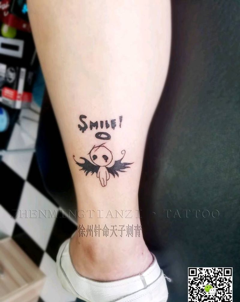 小腿小图一枚纹身图片