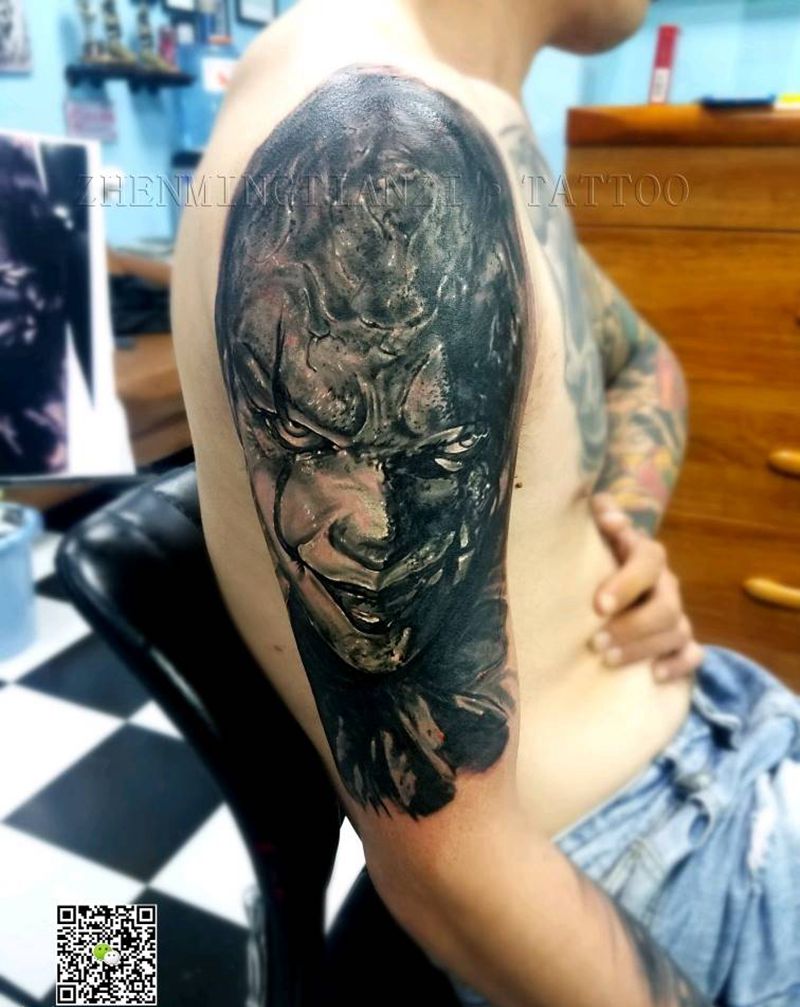 欧美小丑完工纹身图片