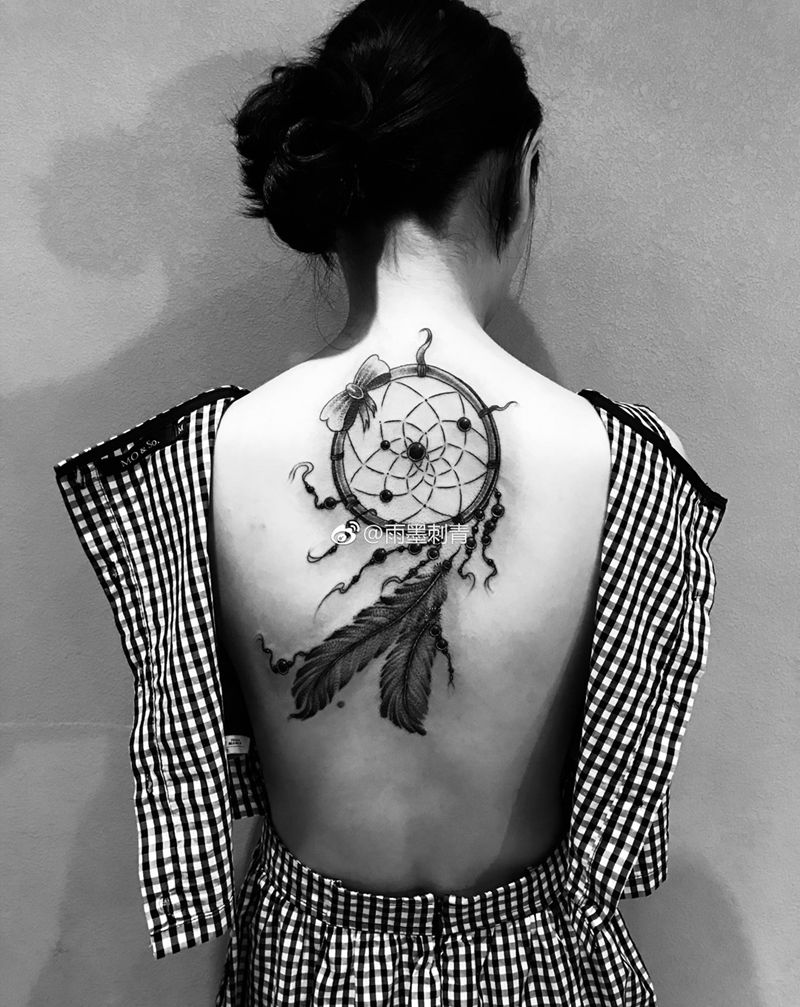 捕梦网纹身图片