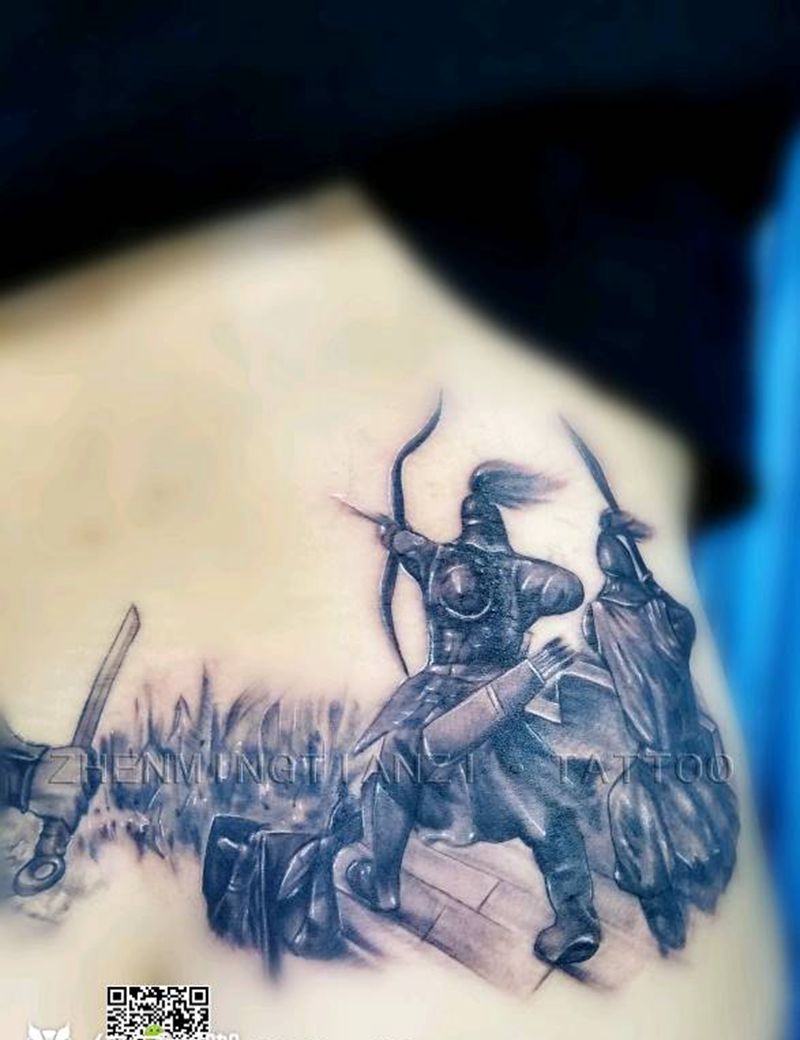 战争场景纹身图片