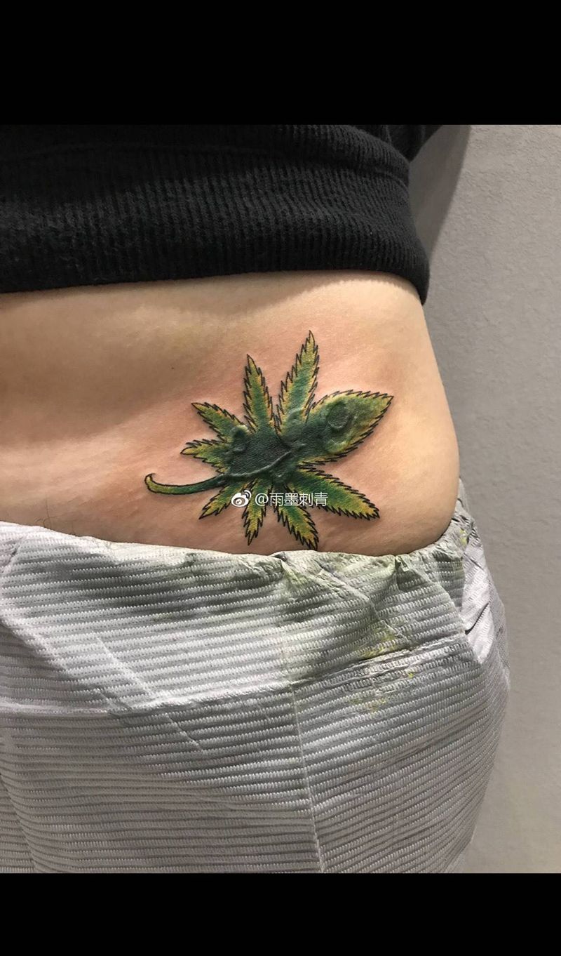 麻叶纹身图片