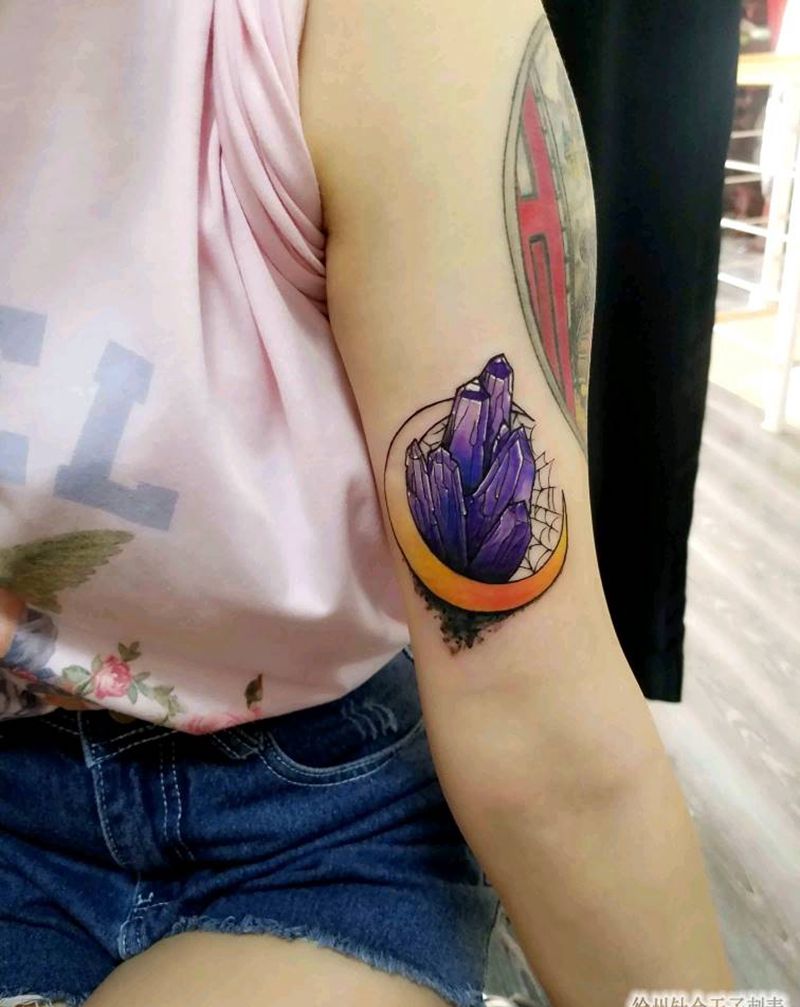 宝石矿石纹身图片_手臂New School纹身图案