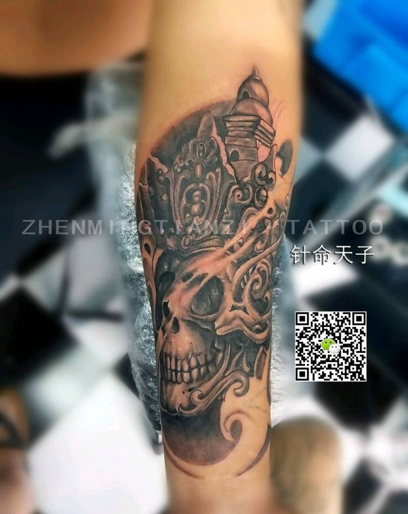 嘎巴拉  客人皮肤有点黑纹身图片