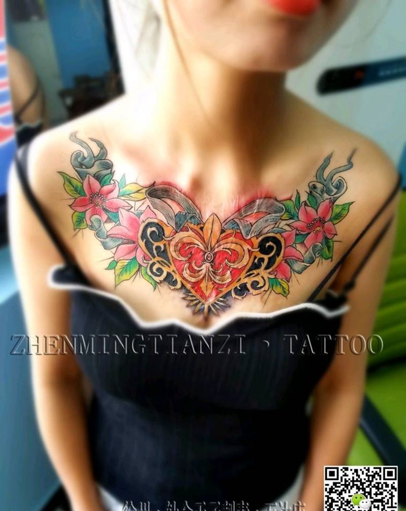 大面积烫伤遮盖纹身图片