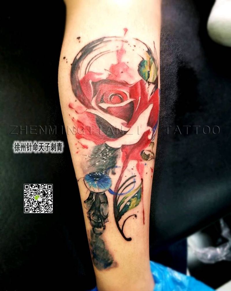 古风水墨纹身图片