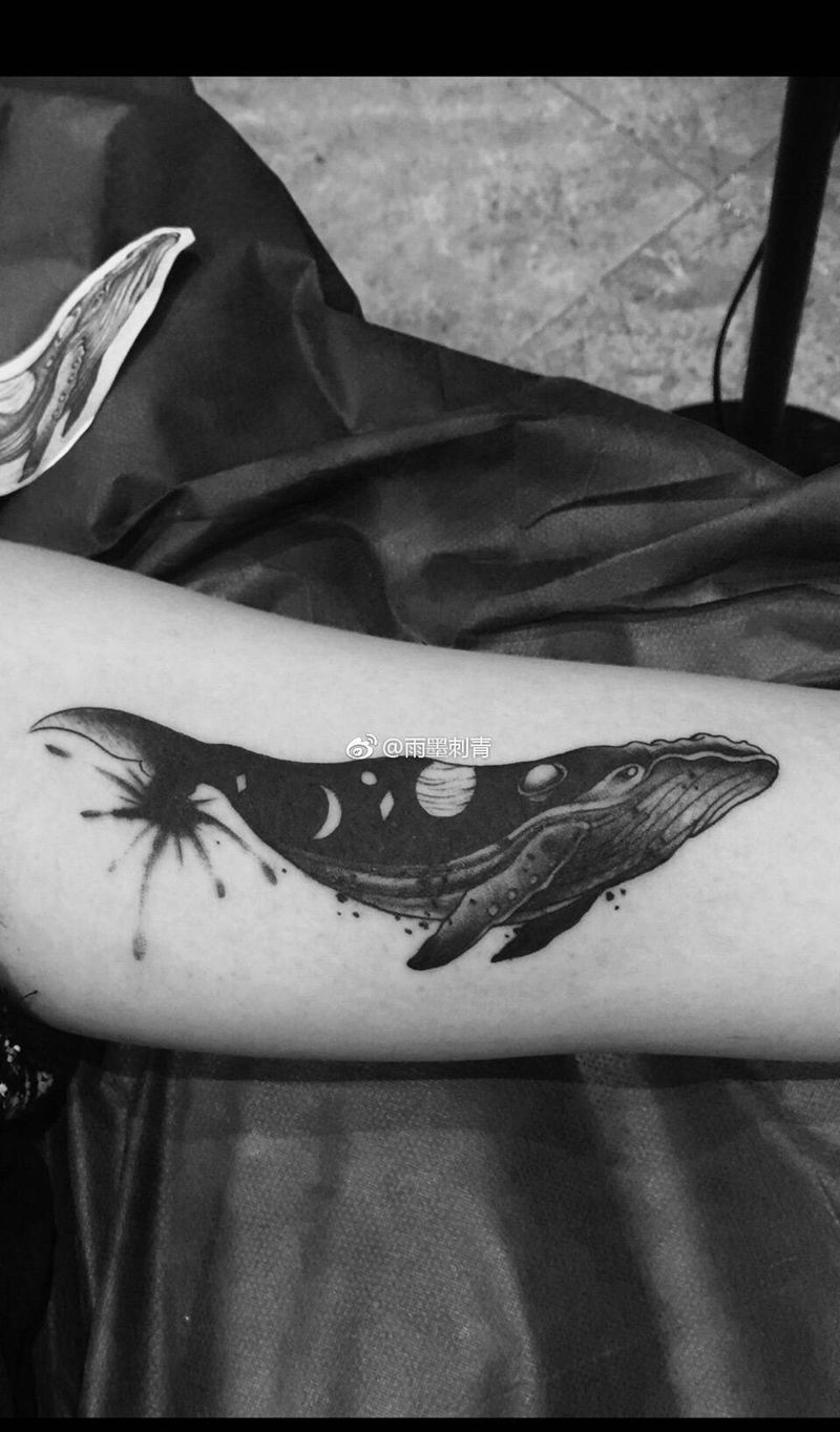 鲸鱼..遮盖字母纹身图片