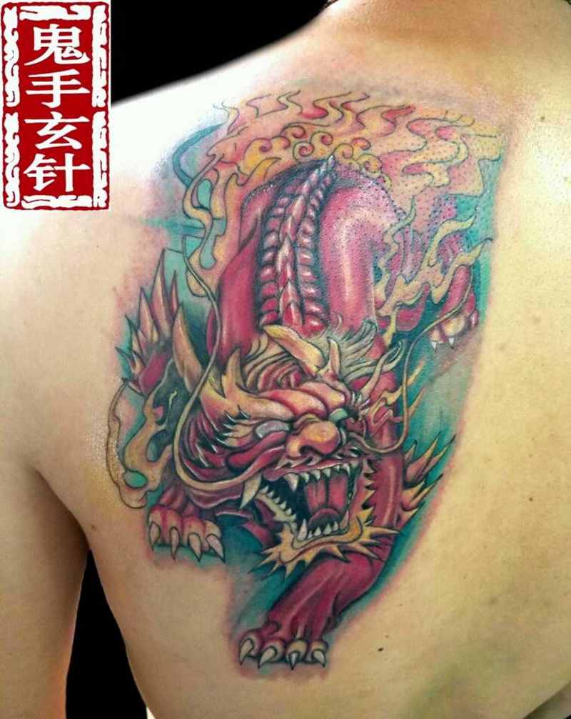 神兽麒麟纹身图片