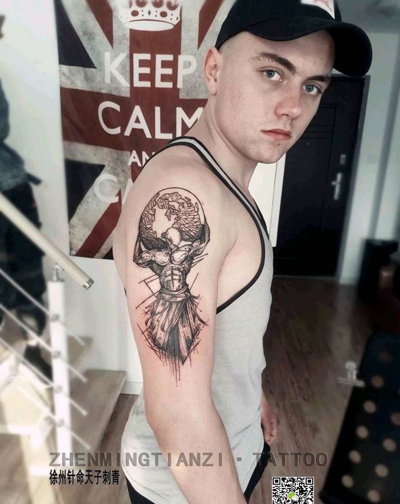 南非帅哥的修改和添加纹身图片