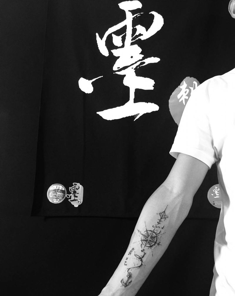 指南针纹身图片