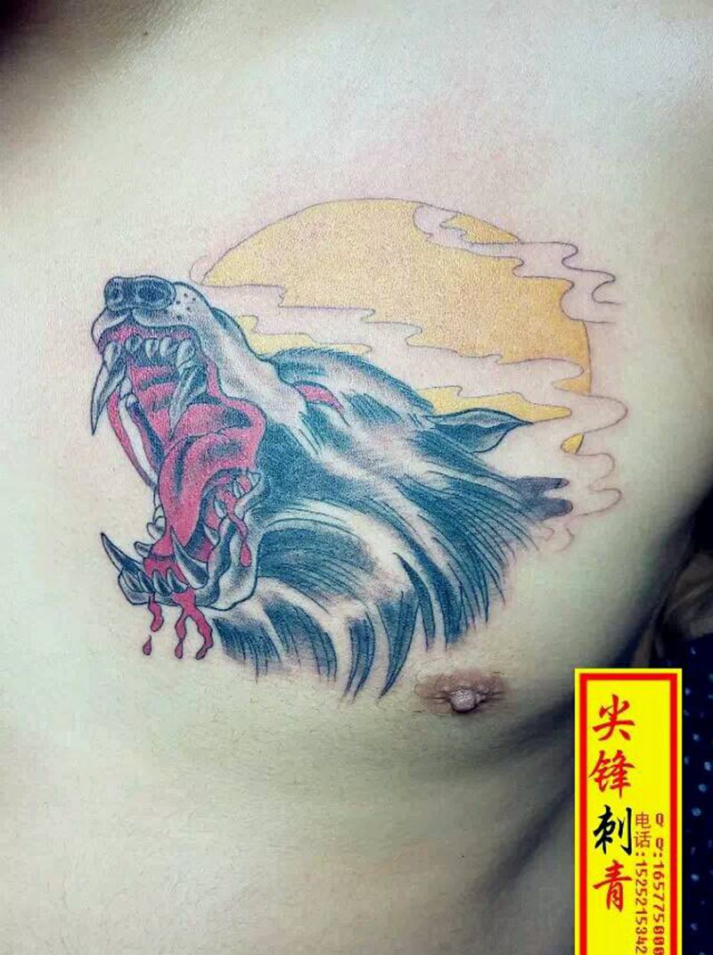 狼头纹身图片