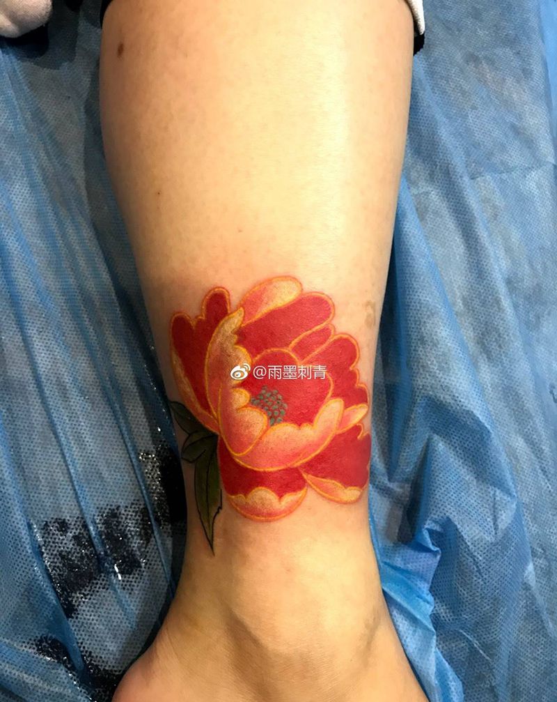 牡丹遮盖纹身图片