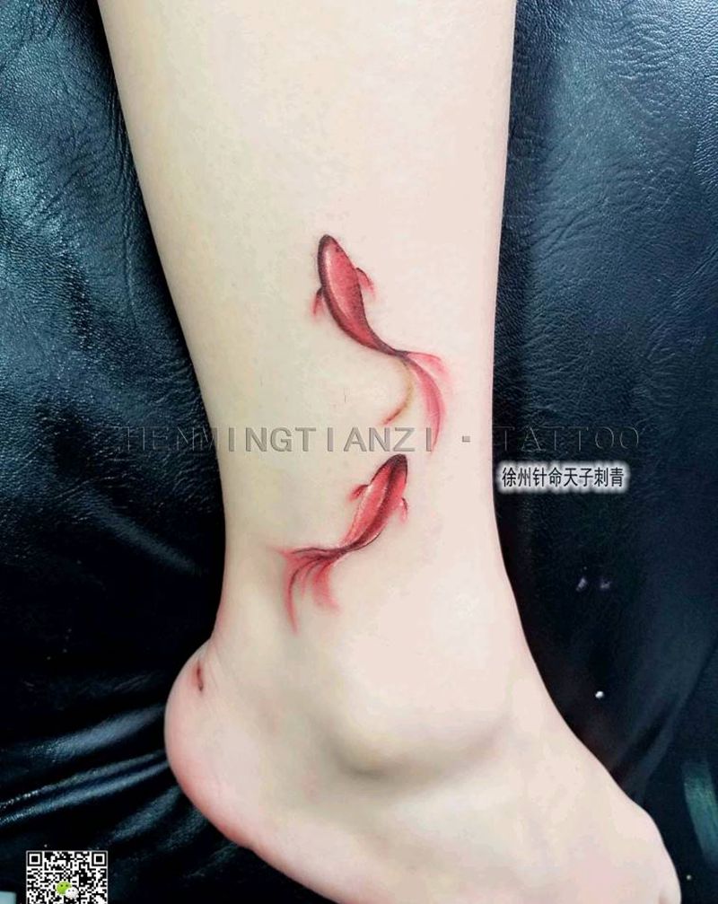 清新小鱼纹身图片