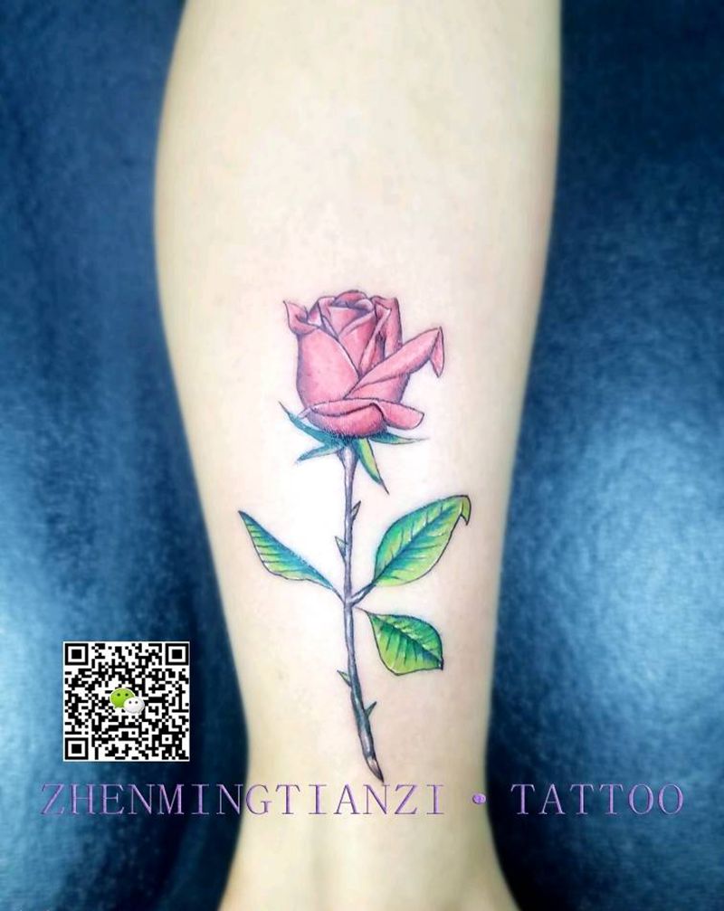 玫瑰一朵纹身图片