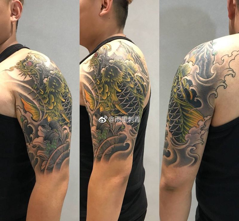 龙鱼纹身图片