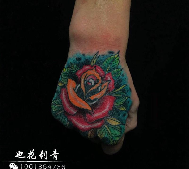 Old school纹身图片_成品手部手臂清新欧美静物贴纸纹身图案