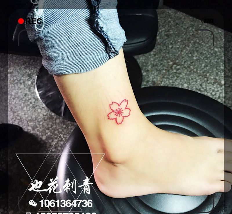 小清新纹身图片_脚部腿部清新静物图腾原创纹身图案