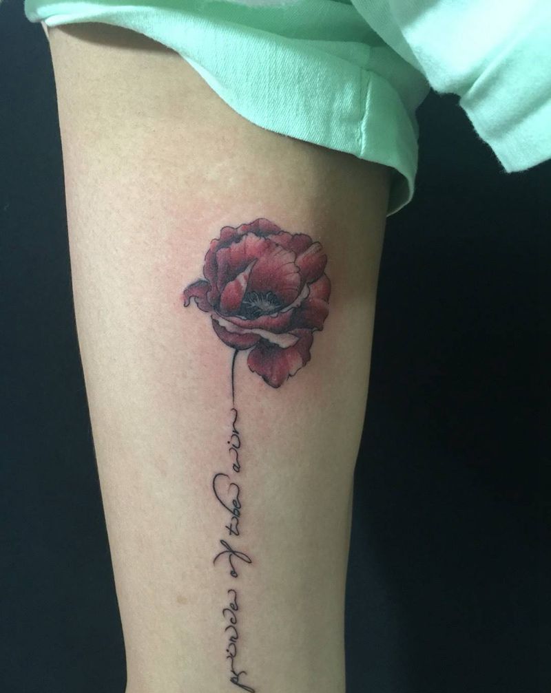 花纹身图片_成品腿部纹身图案