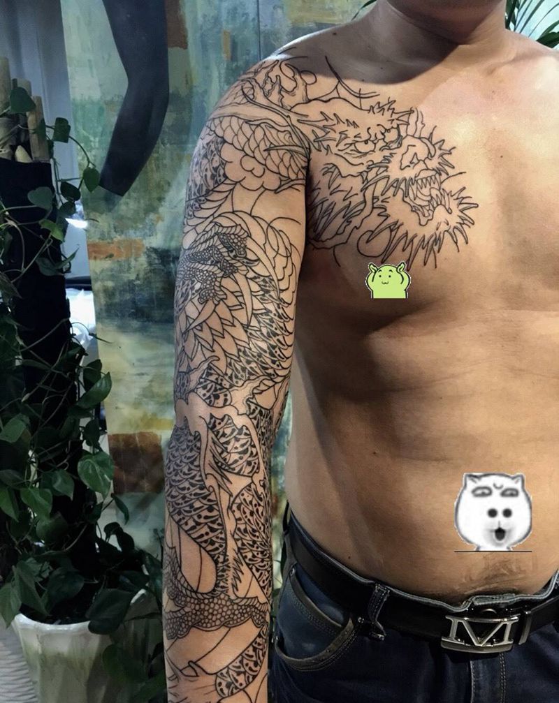 未完成纹身图片