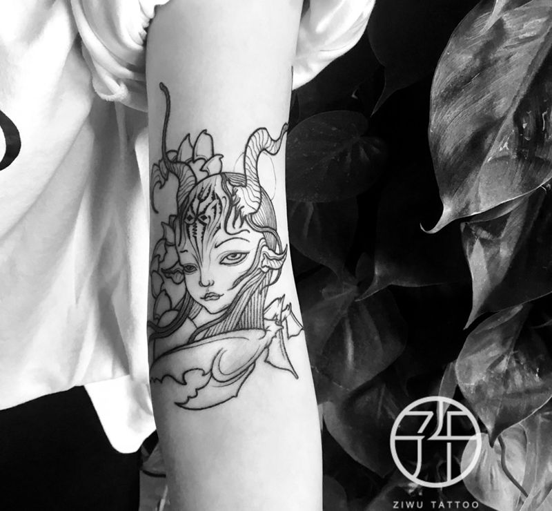 天蝎座（未完）纹身图片