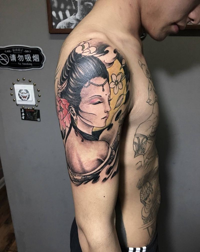 古代美女纹身图片