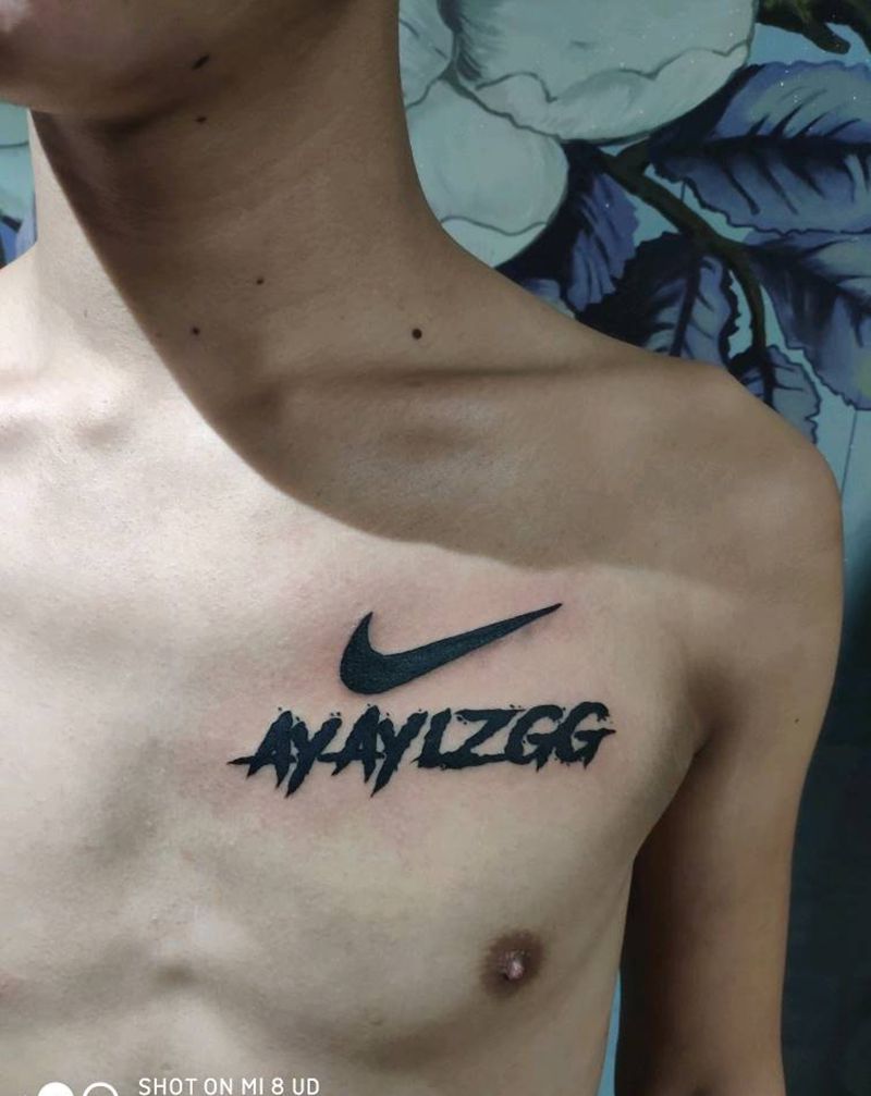 英文纹身图片_胸部图腾纹身图案