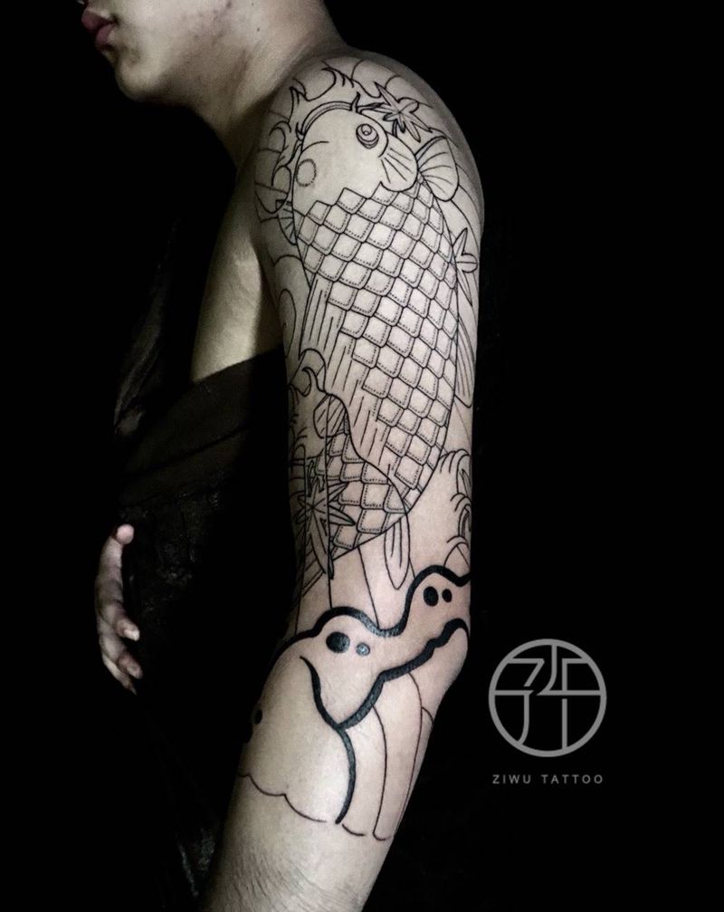 鲤鱼（未完成）纹身图片