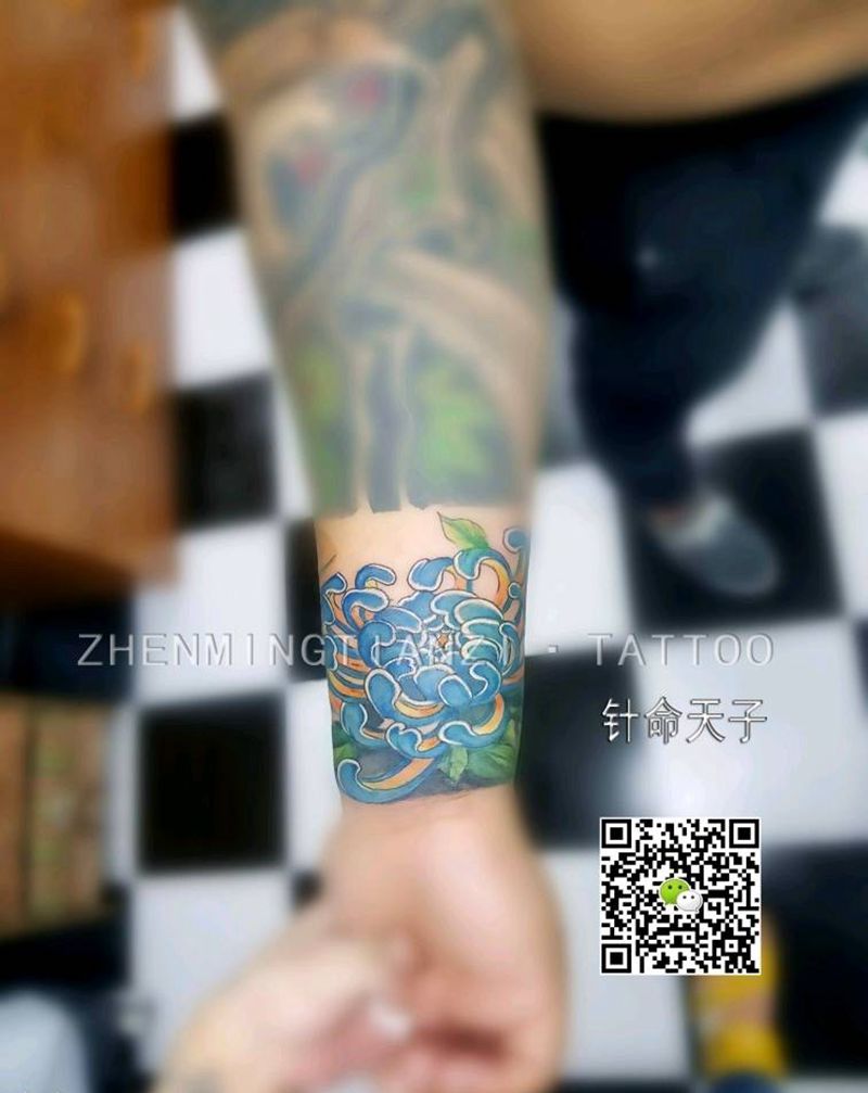 菊花一朵纹身图片