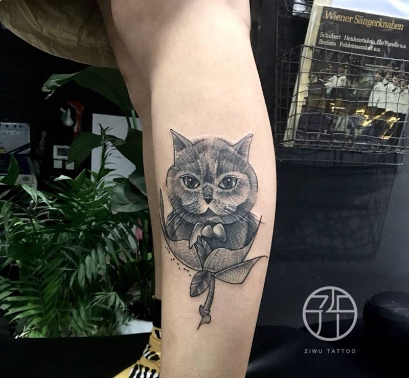 猫纹身图片