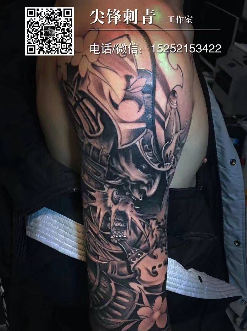 鬼武士纹身图片